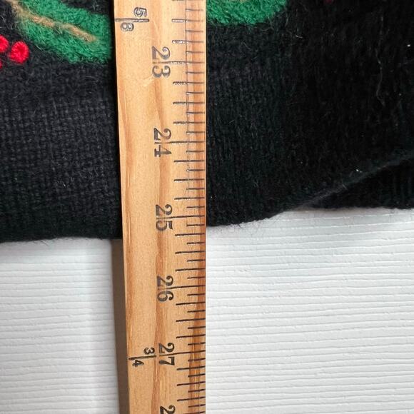 LIZ CLAIBORNE Wool Angora Embroidered Holly Button Cardigan Black Women’s M - Picture 11 of 12